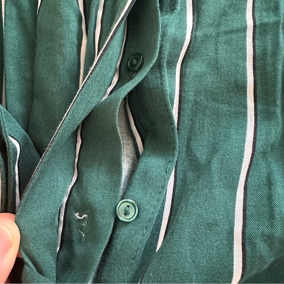 H&M Maxi Dress Front Button Up Green size 12 Women - Picture 9 of 11